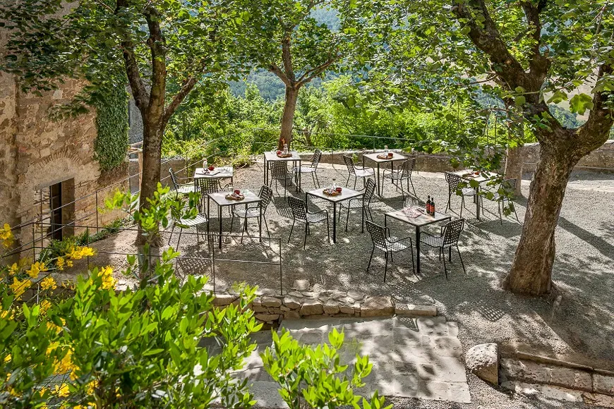 Enoteca Dining in the Piazza Sant'Andrea at Monteverdi Tuscany